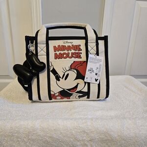 Disney Minnie Mouse Black and Cream Canvas Handbag
